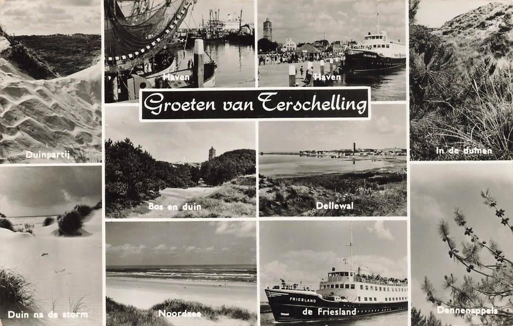 Groeten van Terschelling, Ophalen of Verzenden, 1960 tot 1980, Gelopen, Waddeneilanden