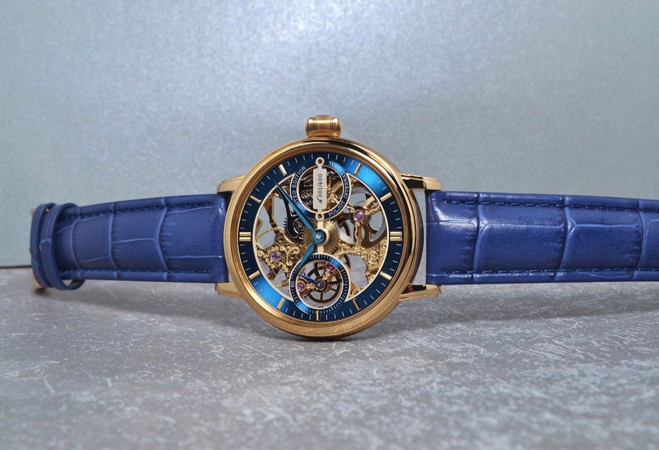 Poljot International Skeleton Nikolai II Limited Edition, Overige merken, Overige materialen, Leer, Polshorloge