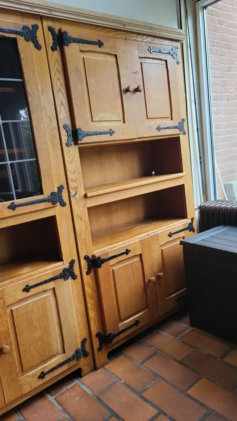 Kasten en Salon tafel, Ophalen, Glas, Gebruikt, 50 tot 100 cm