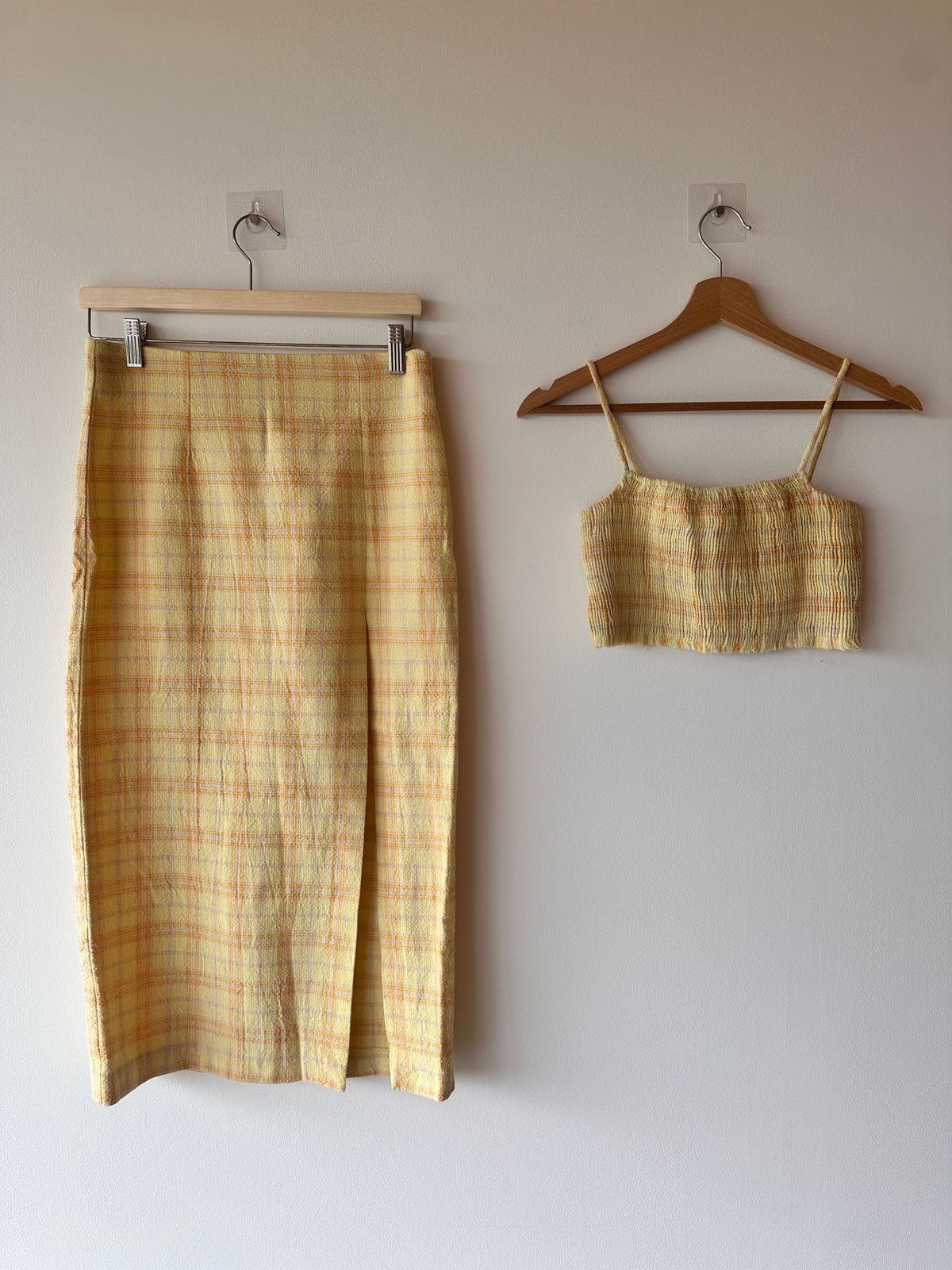 Zomer co-ord set top en rok, Kostuum of Pak, Geel, Ophalen of Verzenden, Maat 36 (S)