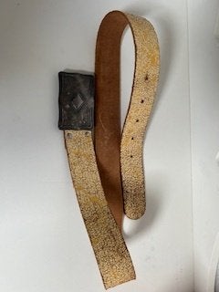 Leren Riem met grote gesp, Kleding | Dames, Overige kleuren, 3 tot 5 cm, Verzenden, Echt leder