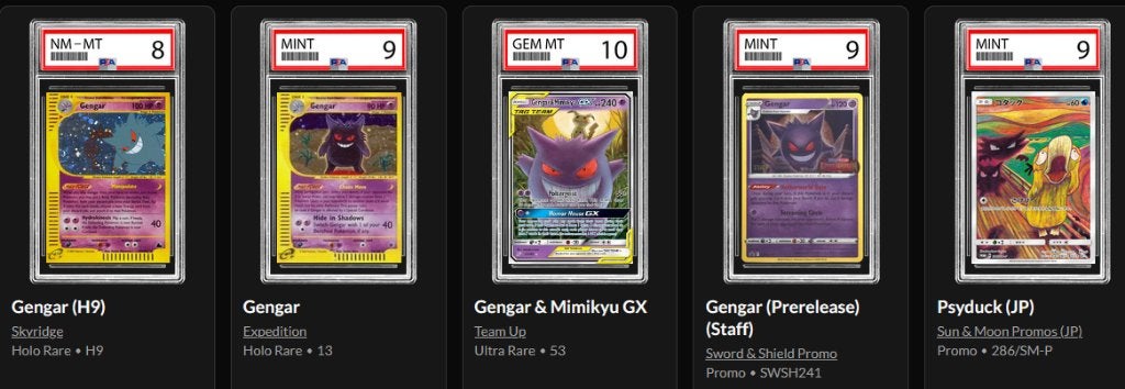 Grote PSA Gengar Collectie – 18 Graded Pokémon Kaarten, Hobby en Vrije tijd, Verzamelkaartspellen | Pokémon, Ophalen of Verzenden