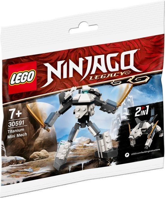 LEGO Ninjago Legacy Titanium Mini Mech Polybag 30591, Lego, Ophalen of Verzenden, Zo goed als nieuw, Inclusief instructies