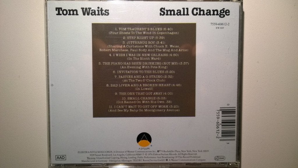 Tom Waits - Small Change, Ophalen of Verzenden, Zo goed als nieuw, Poprock