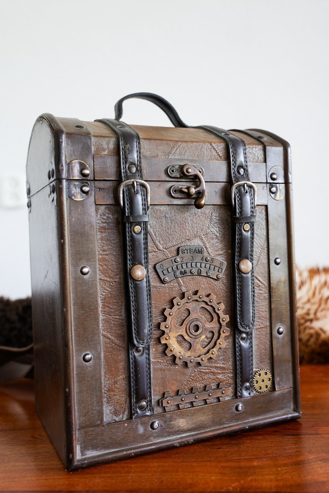 Steampunk koffer rugzak met hoed en zakhorloge, Ophalen of Verzenden, Zo goed als nieuw