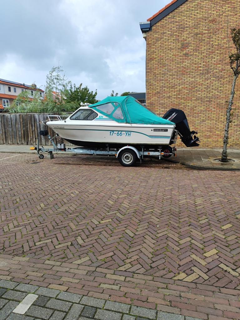 Beekman Alfa 521 de luxe + 100 Pk Mercury 2021 + trailer, Ophalen of Verzenden, Beekman