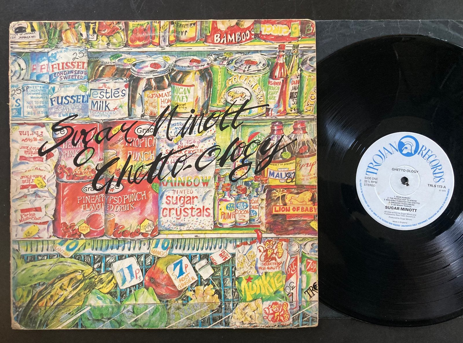 Sugar Minott - Ghetto-ology Trojan Reggae 1979 dub, LP, Gebruikt, Originele persing, Ophalen of Verzenden