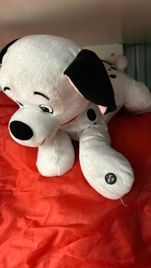 Grote Disney Dalmatiër knuffel met geluid, Zo goed als nieuw, Middelgroot (20 tot 80 cm), Wit, Disney