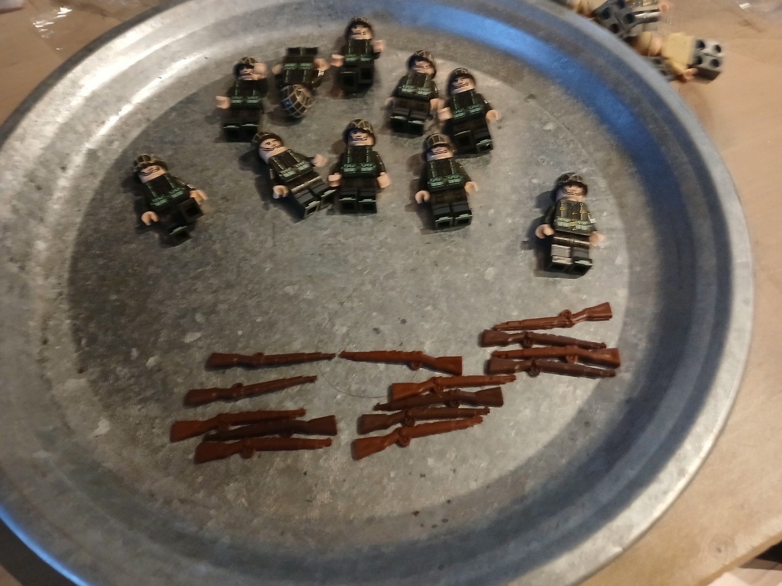 10 Amerikaanse WW2 Minifiguren met Wapens (Namaak), Ophalen of Verzenden, Zo goed als nieuw, Overige merken