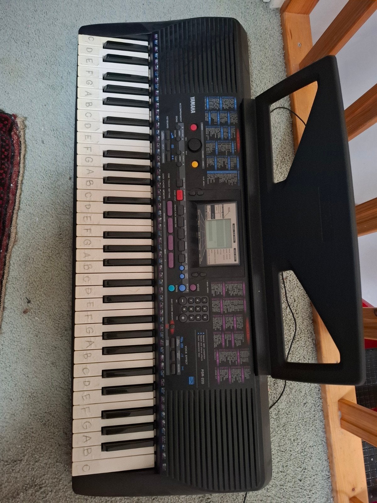 Yamaha PSR-220 Keyboard met standaard en MIDI, Muziek en Instrumenten, Met standaard, Yamaha, Ophalen of Verzenden, 61 toetsen