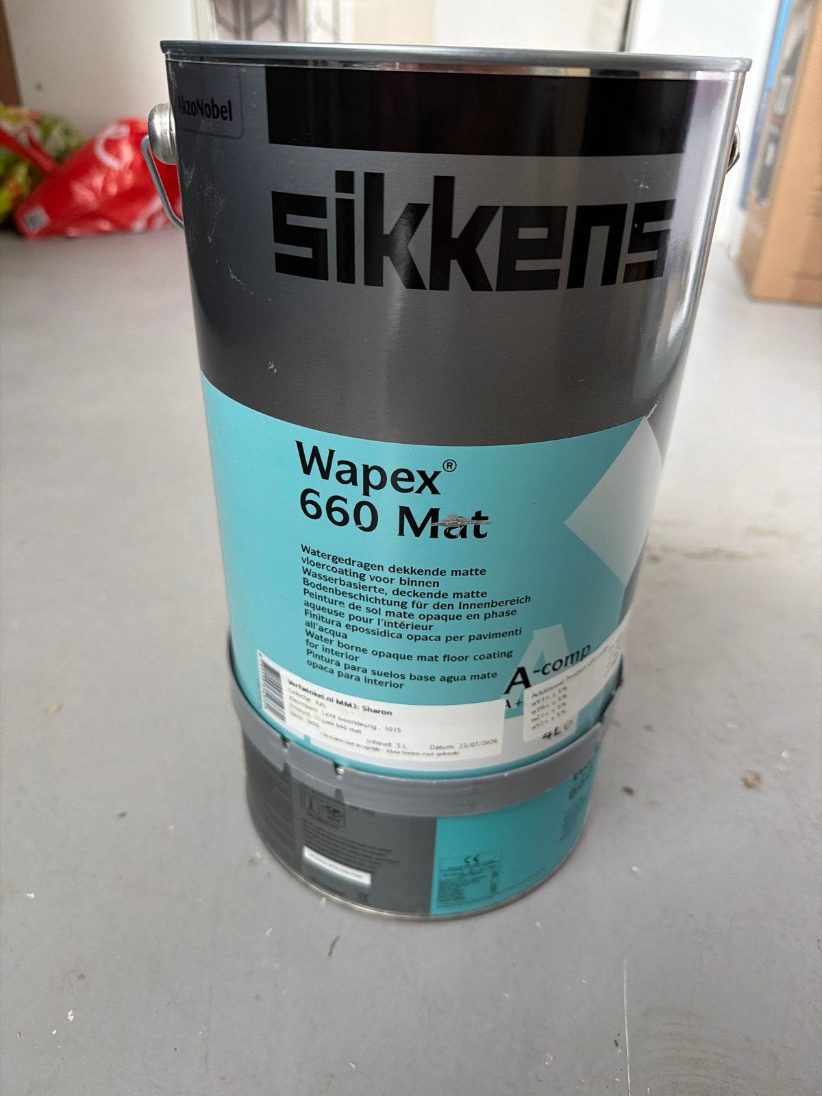 Sikkens Wapex 660 Mat - RAL 1015 Licht Ivoor - 5 liter, Ophalen, 5 tot 10 liter, Beige, Nieuw