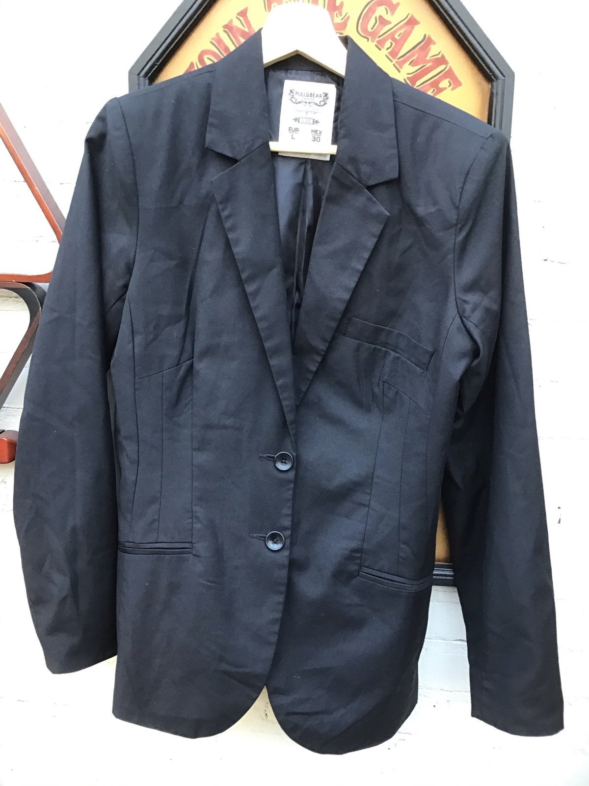 Jasje L zwart Pull&Bear, Ophalen of Verzenden, Zo goed als nieuw, Zwart
