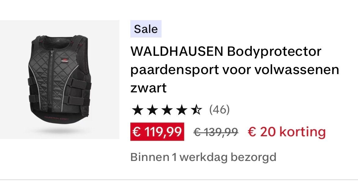 Body protector NIEUW, Ophalen of Verzenden, Nieuw, Springen