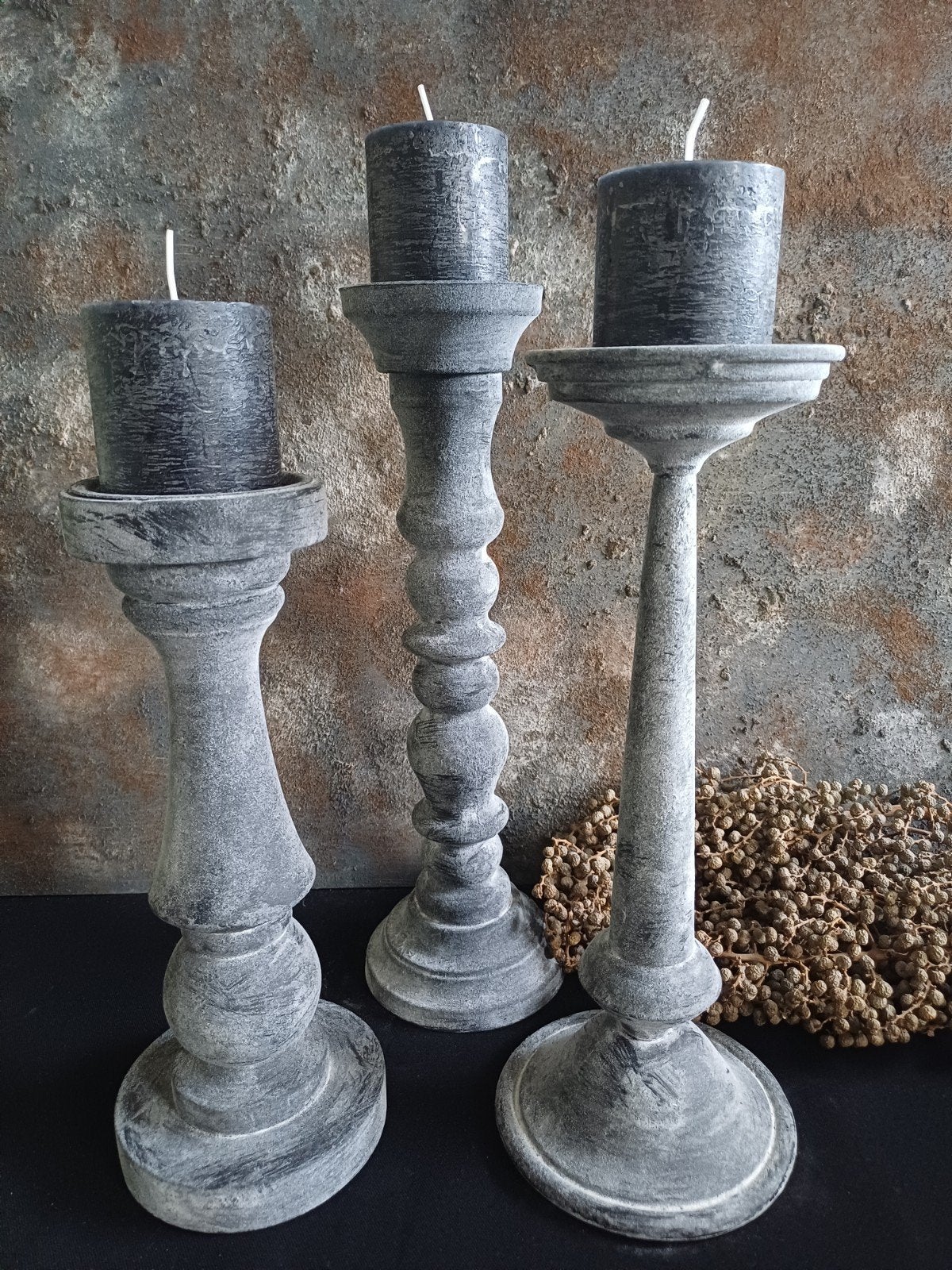 Kandelaars landelijke stijl, Huis en Inrichting, Woonaccessoires | Kandelaars en Kaarsen, Ophalen of Verzenden, Hout