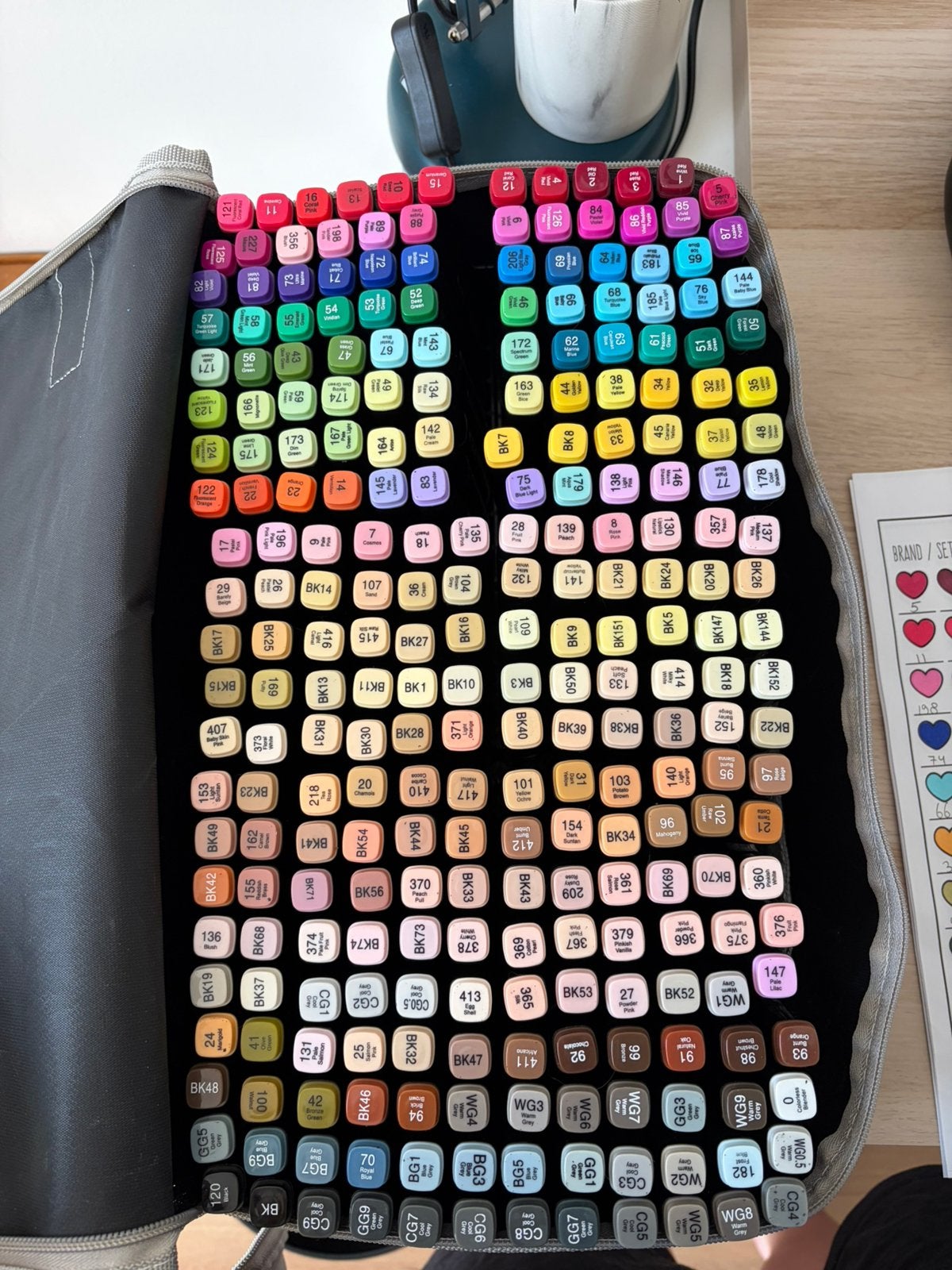 263 alcoholmarkers + voorbeeld en kleurboek, Ophalen, Zo goed als nieuw, Potlood of Stift