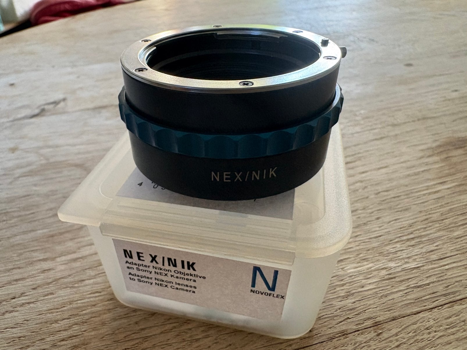 Novoflex adapter Nikon F naar Sony E  (NEX-NIK), Ophalen of Verzenden, Zo goed als nieuw, Toebehoren