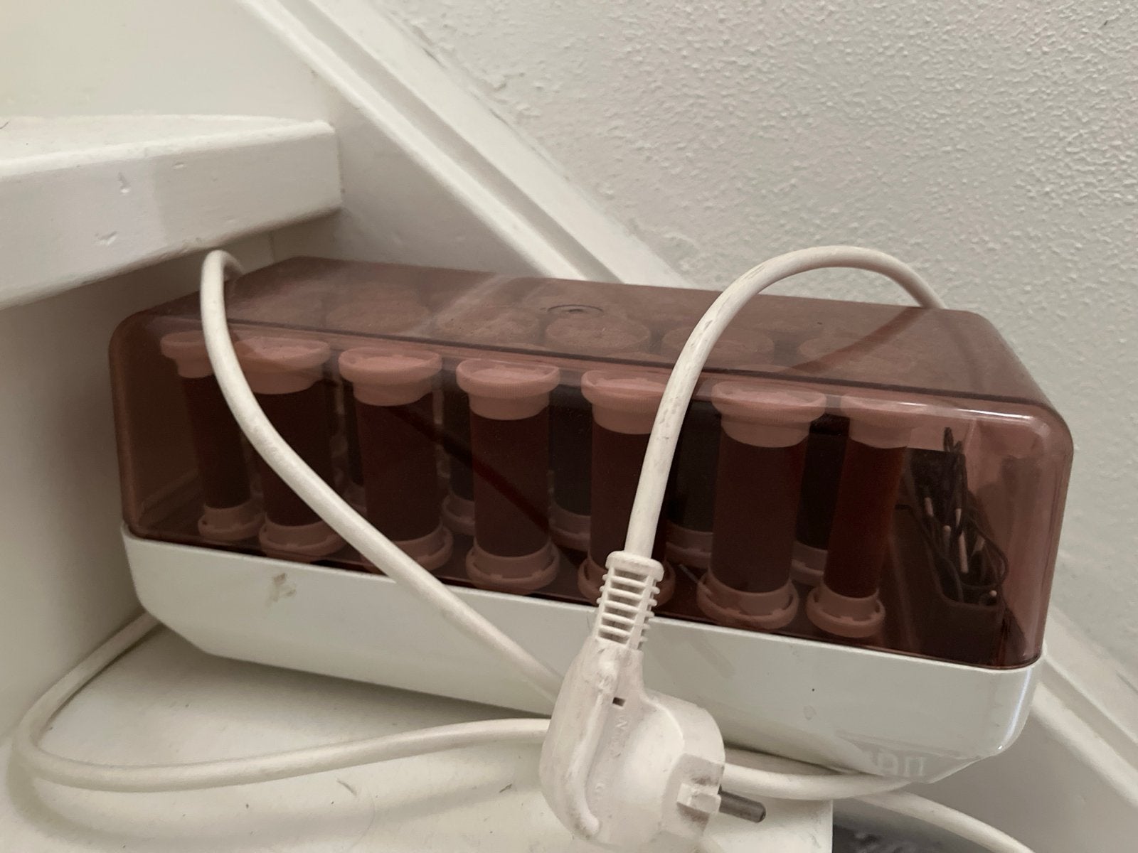Vintage Haarrollerset - Warme Krulspelden voor Volume, Ophalen of Verzenden, Gebruikt, Haarverzorging