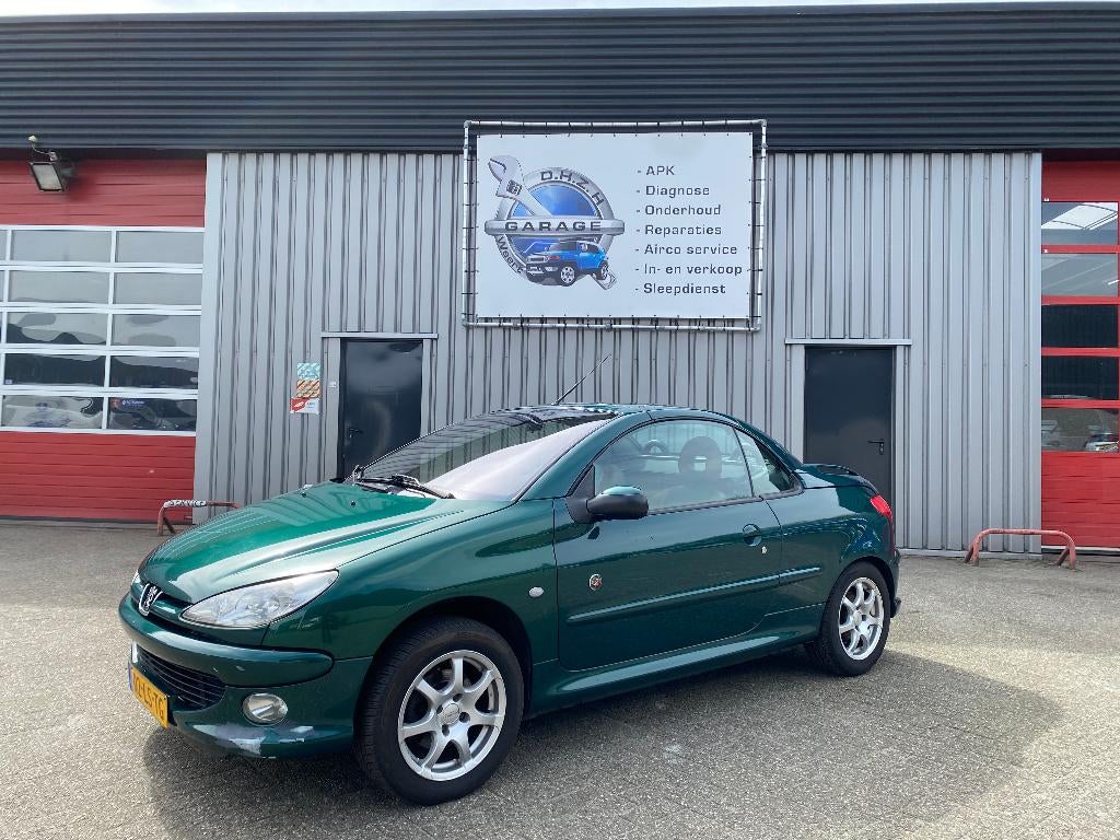 Peugeot 206 1.6 16V CC Roland Garros AUTOMAAT 2003 Groen, Auto's, Beige, 4 cilinders, Cabriolet, 4 stoelen