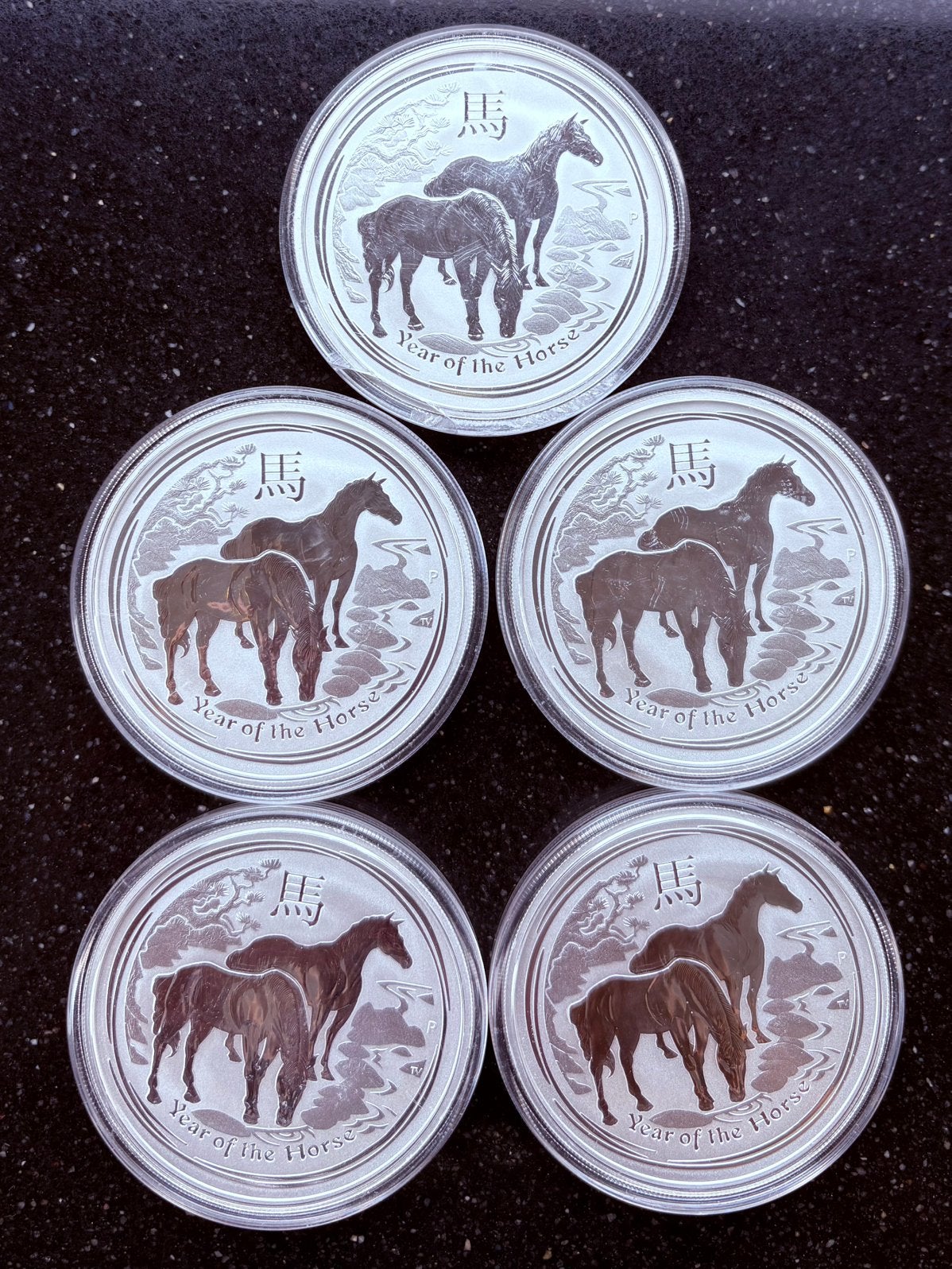 5 x 2 ounce year of the horse 2014 - 999 zilver, Ophalen of Verzenden, Zilver