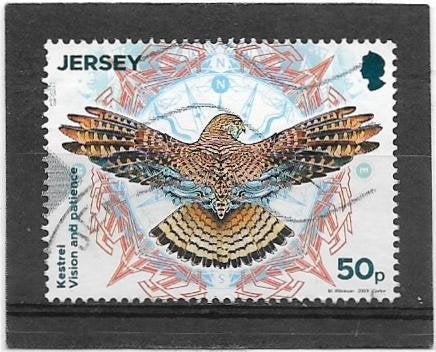 Jersey 2019 Birds – Kestrel 50p, Verzenden, Gestempeld