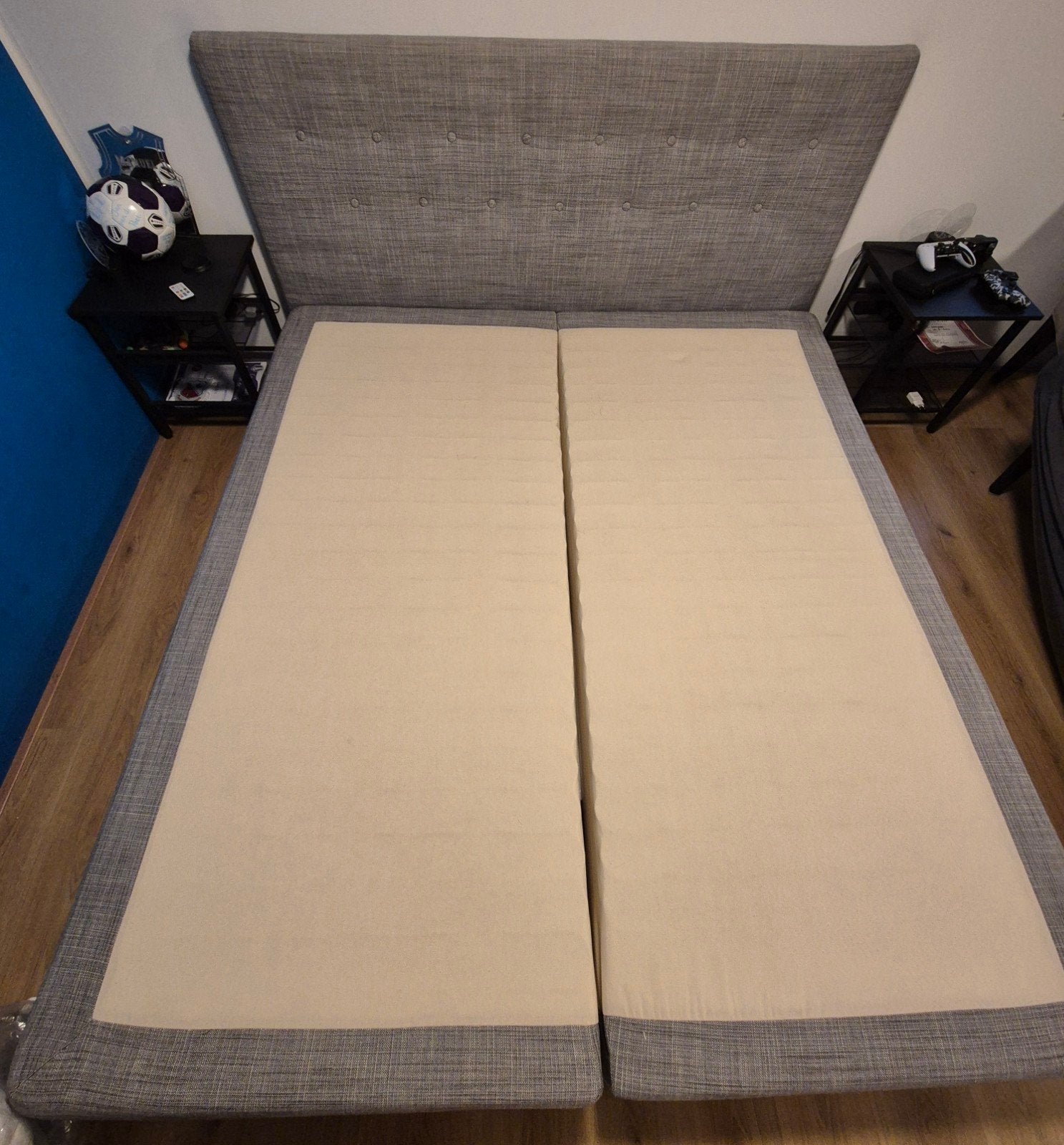 boxspring met hoofdbord  200x180 cm, Ophalen, Gebruikt, Tweepersoons, 180 cm