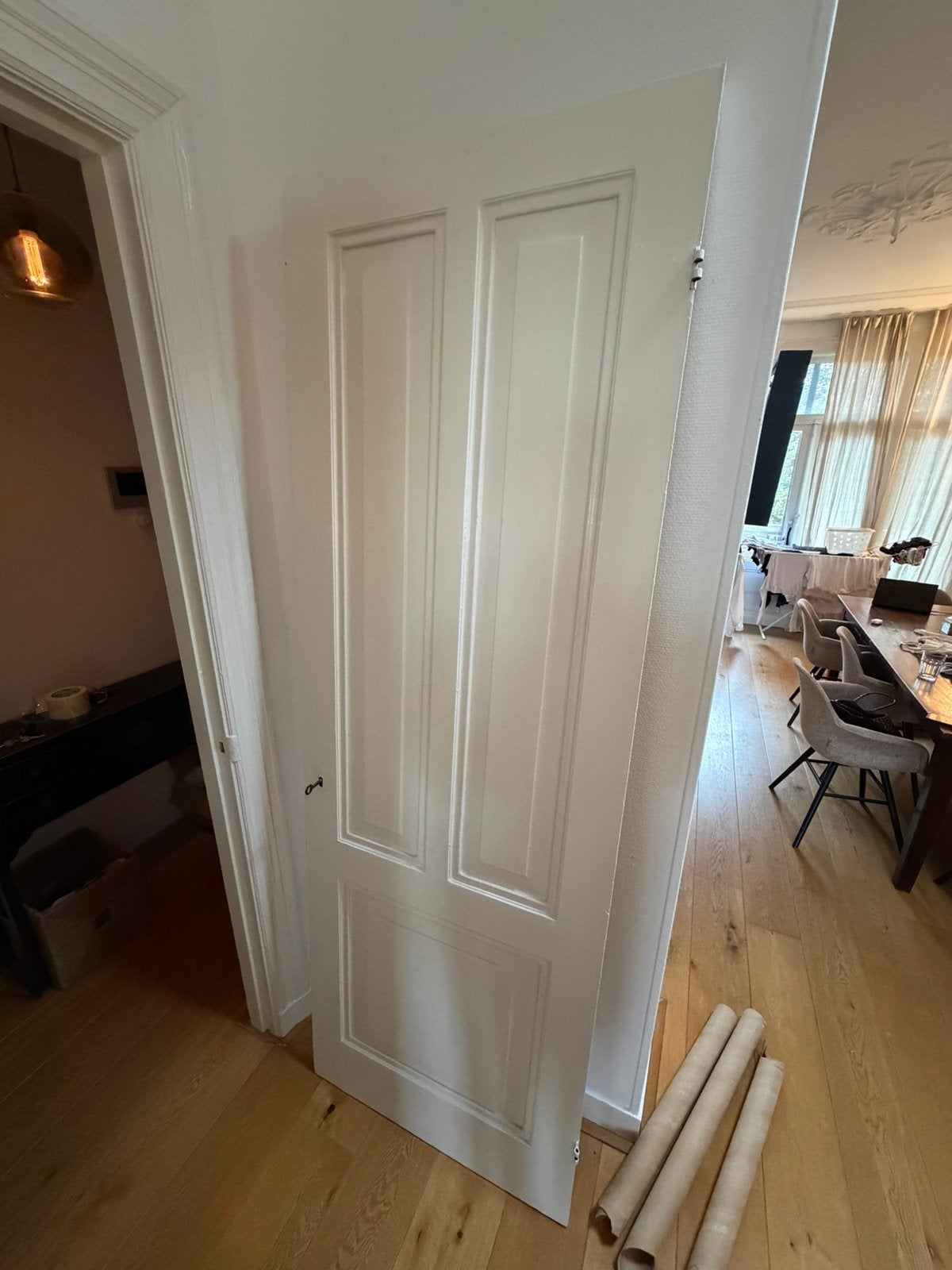 2 houten deuren, Ophalen, Binnendeur, 200 tot 215 cm, Glas