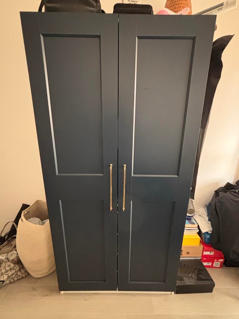 IKEA PAX Kledingkast - Marineblauw met Gouden Handgrepen, Ophalen, 200 cm of meer, 50 tot 100 cm, Zo goed als nieuw