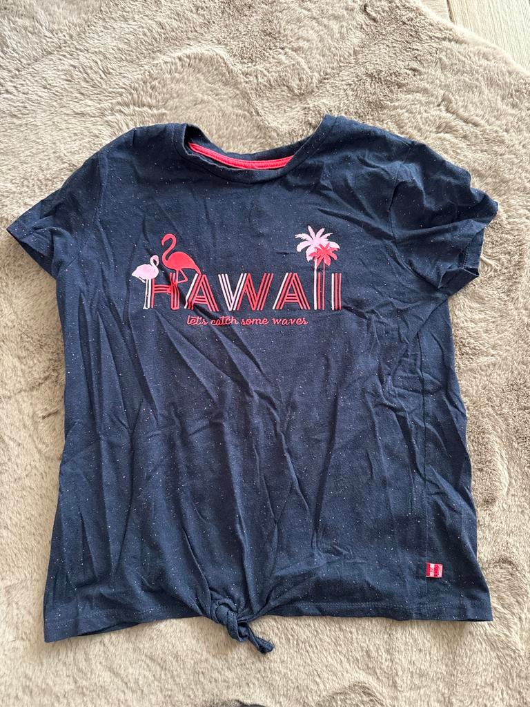 T-shirt Hawaii met flamingo's en palmboom, maat 158/164, Ophalen of Verzenden, Gebruikt, Meisje, Shirt of Longsleeve