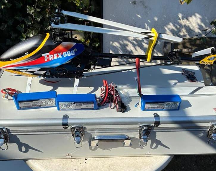 RC Helikopter T-Rex 500 met JR Propo zender, Ophalen, Gebruikt, Elektro, Helikopter