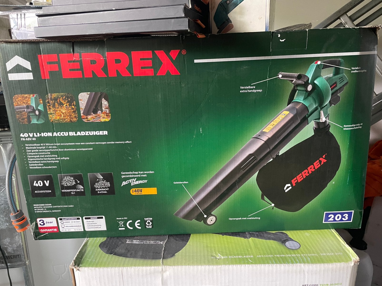 ferrex accu bladblazer, Ophalen of Verzenden, Zo goed als nieuw, Accu