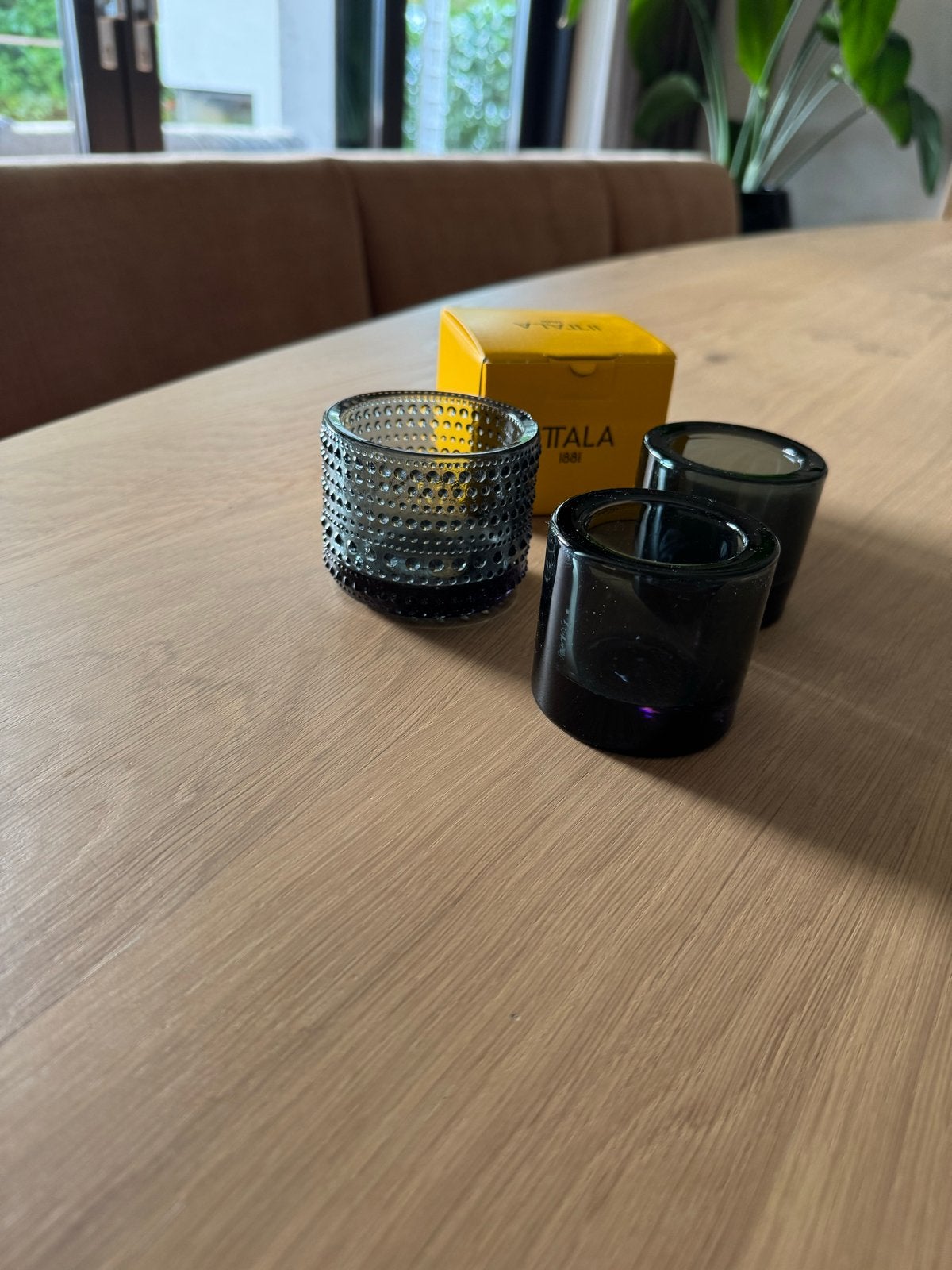 Iittala Kivi en Kastehelmi waxinelichthouders - 3 stuks, Waxinelichthouder, Ophalen of Verzenden, Grijs, Iittala