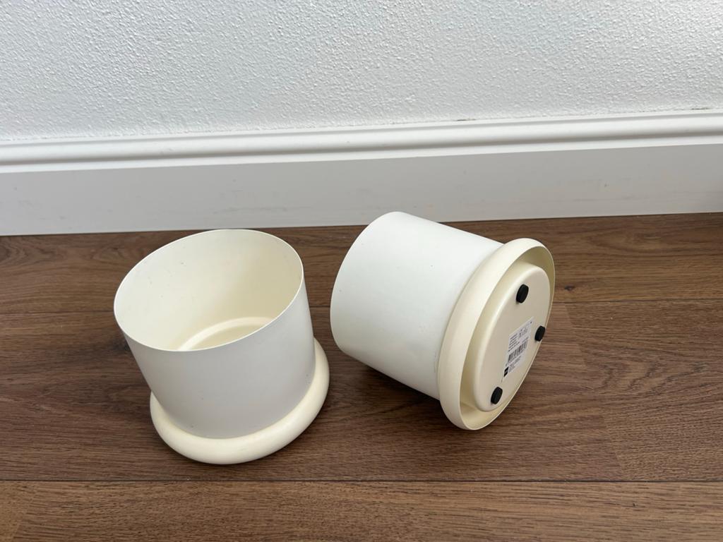 7 Gebruikte bloempotten, voornamelijk 13cm diameter, Ophalen, Zo goed als nieuw