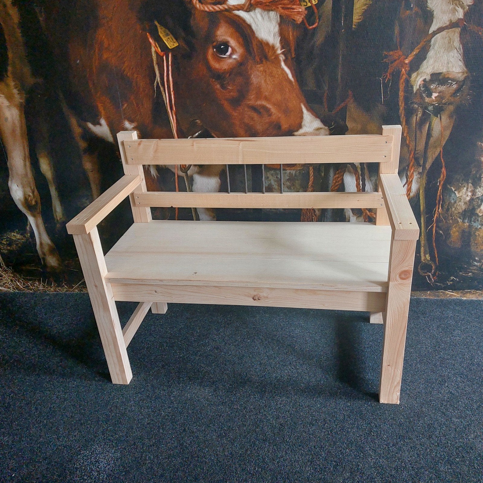 Onbehandelde houten kinder tuinbank, Ophalen, Nieuw, Hout