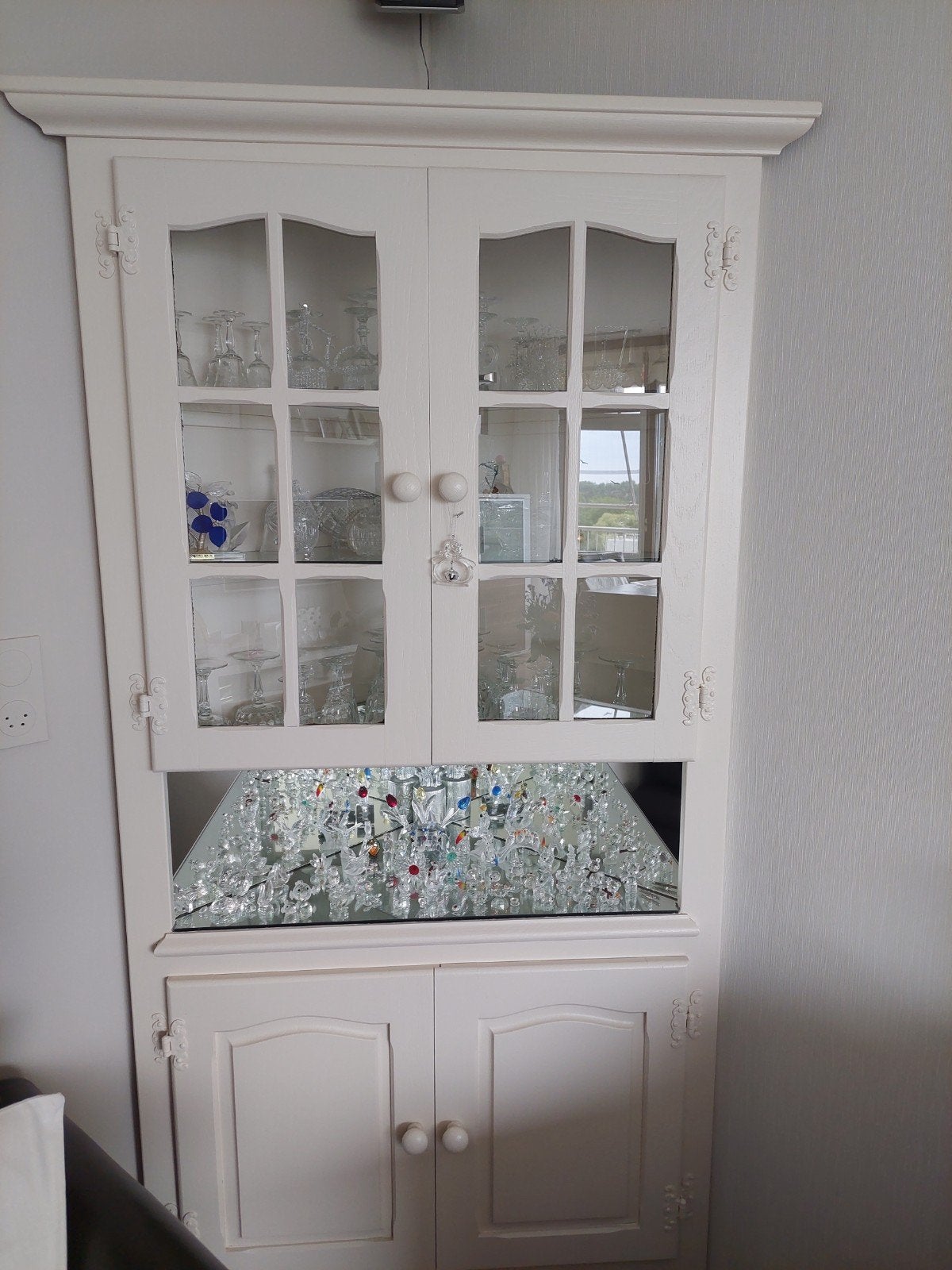 Gratis Eikenhouten Hoekkast, Licht Geverfd, Huis en Inrichting, Kasten | Buffetkasten, Gebruikt, 150 tot 200 cm, 50 tot 100 cm