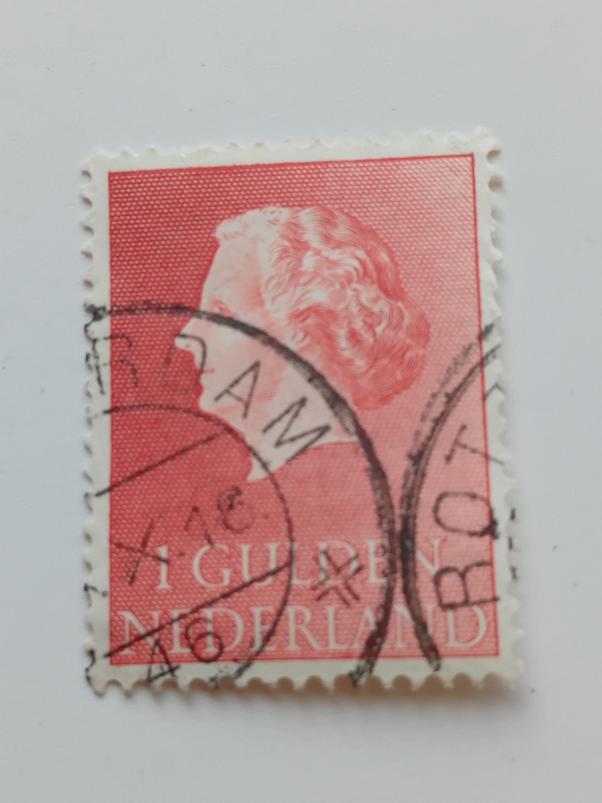 Nederlandse postzegel Koningin Wilhelmina 1 Gulden, Ophalen of Verzenden, Na 1940, Gestempeld