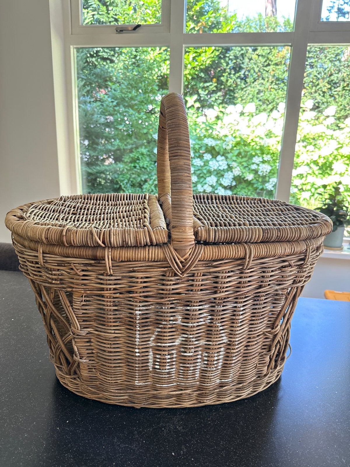 Riviera Maison picknickmand met 'PICNIC' en logo opdruk, Ophalen, Gebruikt, Zonder inhoud