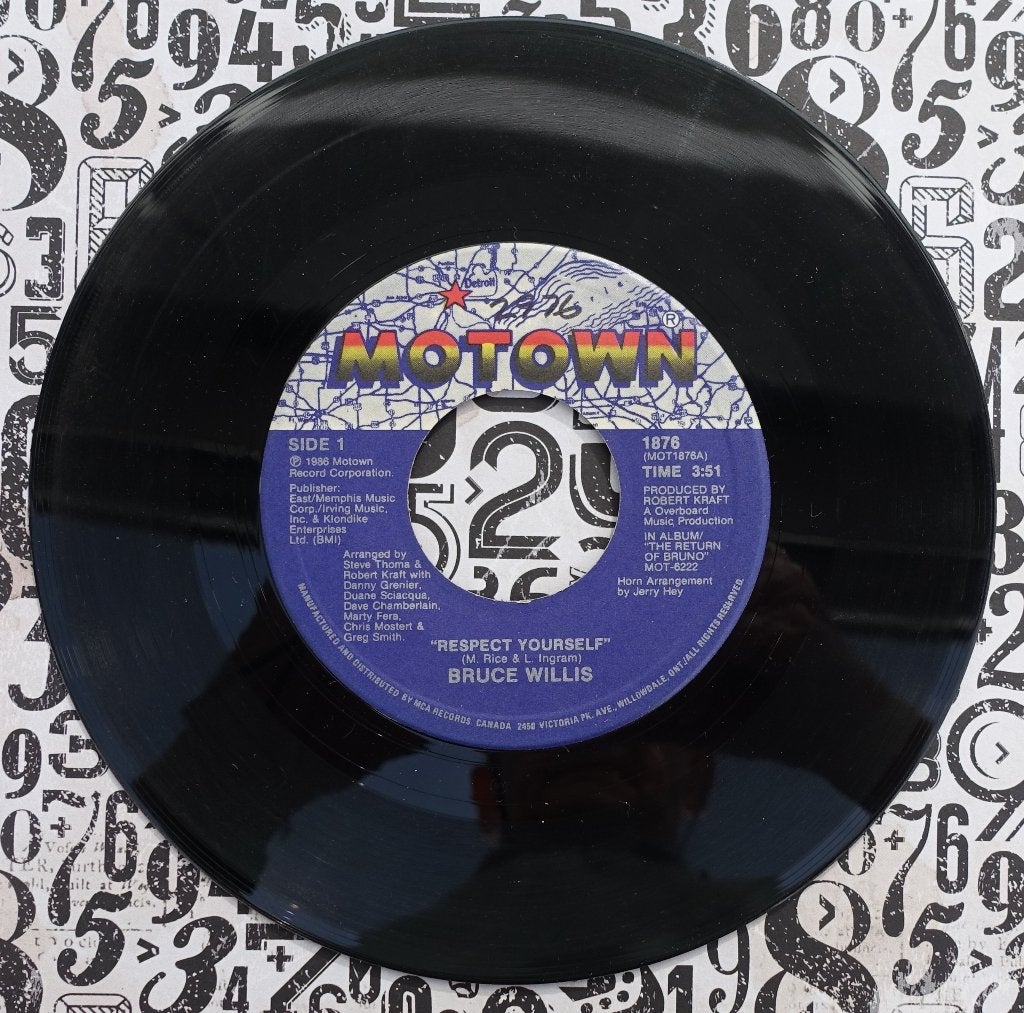 Bruce Willis - Respect Yourself ( 7'' vinyl single 1986 ), Cd's en Dvd's, Gebruikt, 7 inch, Ophalen of Verzenden, Beschermende buitenhoes