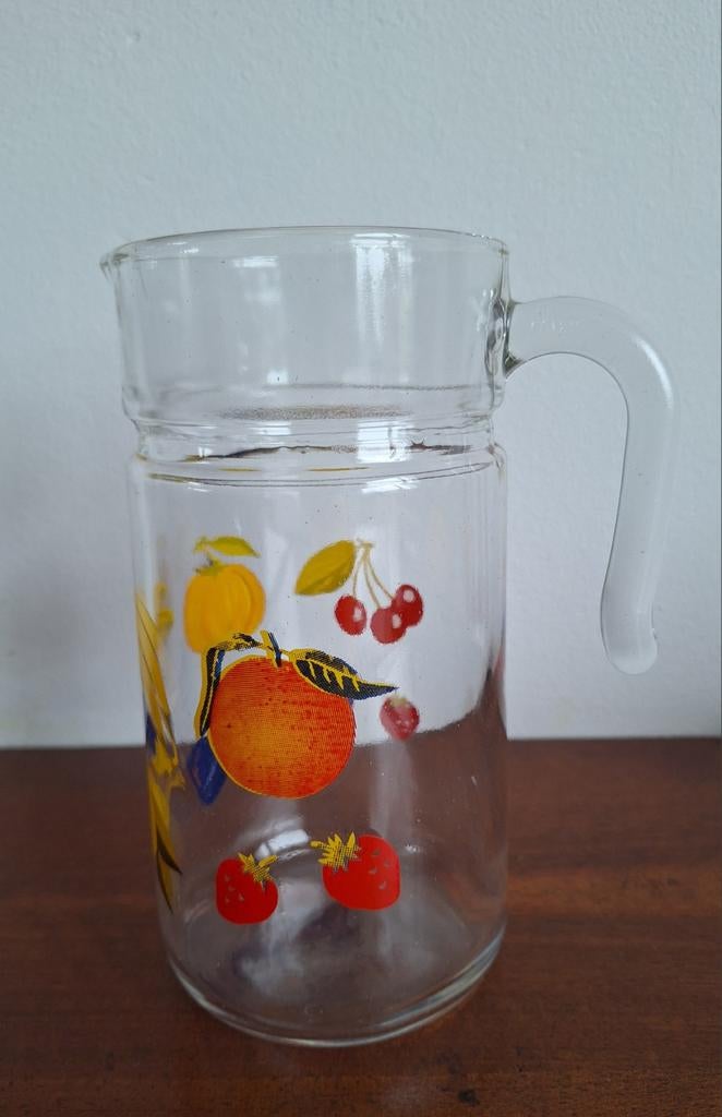 Glazen Italiaanse sapkan met fruit, retro, zomer, boho, Ophalen of Verzenden, Huis en Inrichting
