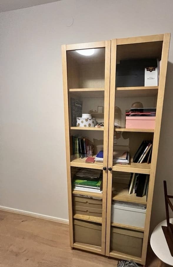 Ikea Billy boekenkast met glazen deuren, Huis en Inrichting, Kasten | Boekenkasten, Ophalen, Gebruikt, 200 cm of meer, 50 tot 100 cm