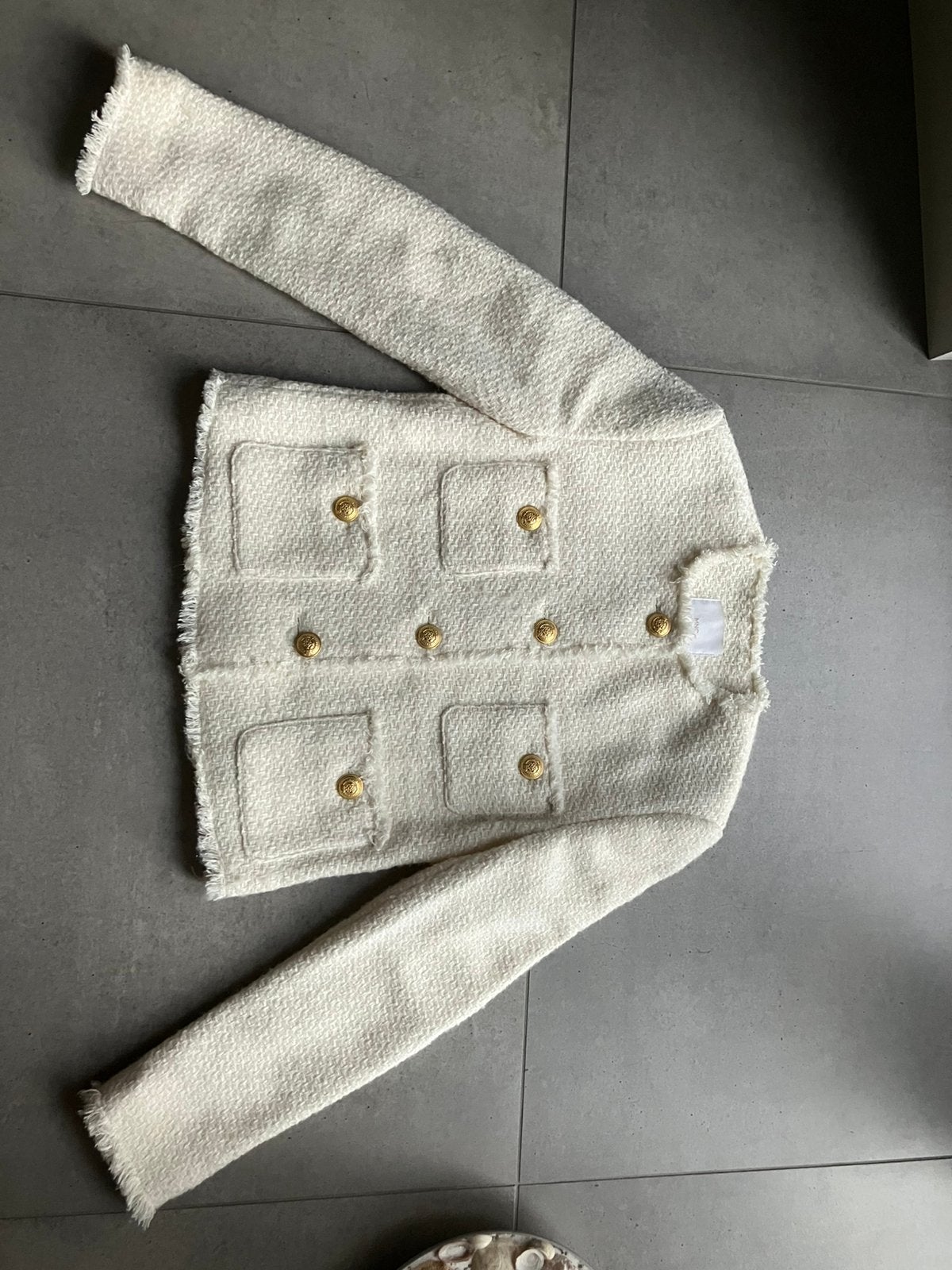 Mango tweed jasje, Ophalen of Verzenden, Zo goed als nieuw, Maat 36 (S), Beige
