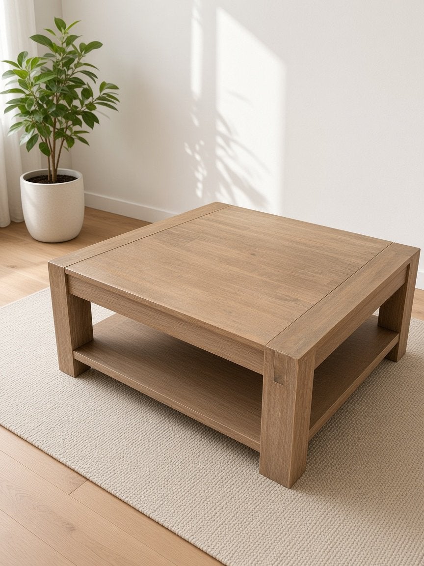 Robuuste massief houten salontafel natuurlijke uitstraling, Huis en Inrichting, Ophalen, Zo goed als nieuw, Rechthoekig, 50 tot 100 cm