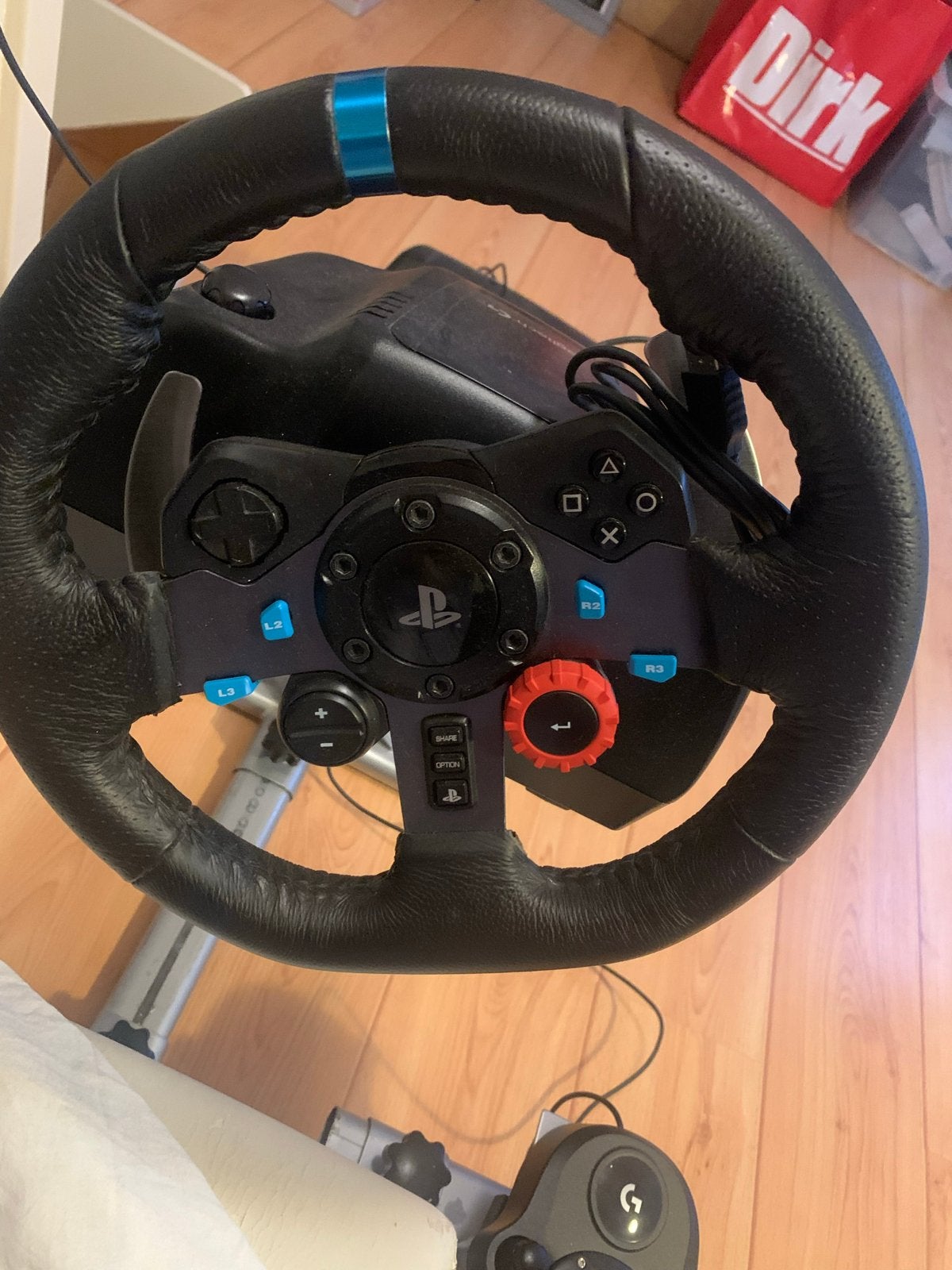 Logitech G29 racestuur, shifter, pedalen en Playseat, Ophalen, Racestuur, Gebruikt, Force feedback