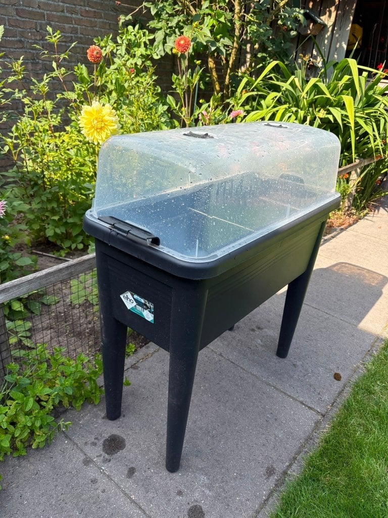 Elho moestuinbak XXL met kap  - kunststof planten kas, Ophalen, Overige materialen, Kweekkas, Zo goed als nieuw
