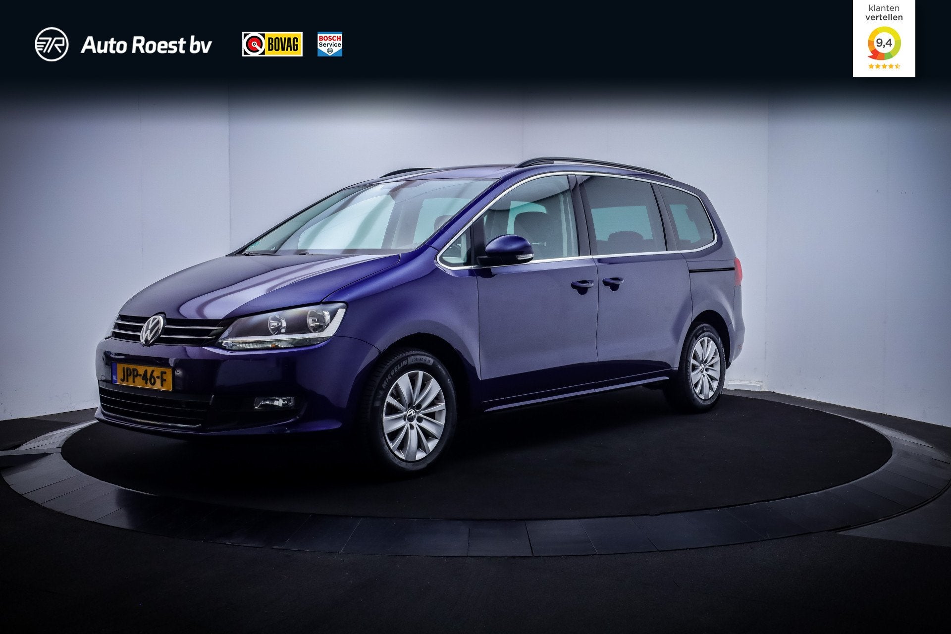 Volkswagen Sharan 1.4TSI Dsg 7Pers COMFORTLINE NAVI | CARPLA, Auto's, Zwart, 150 pk, Blauw, 7 stoelen