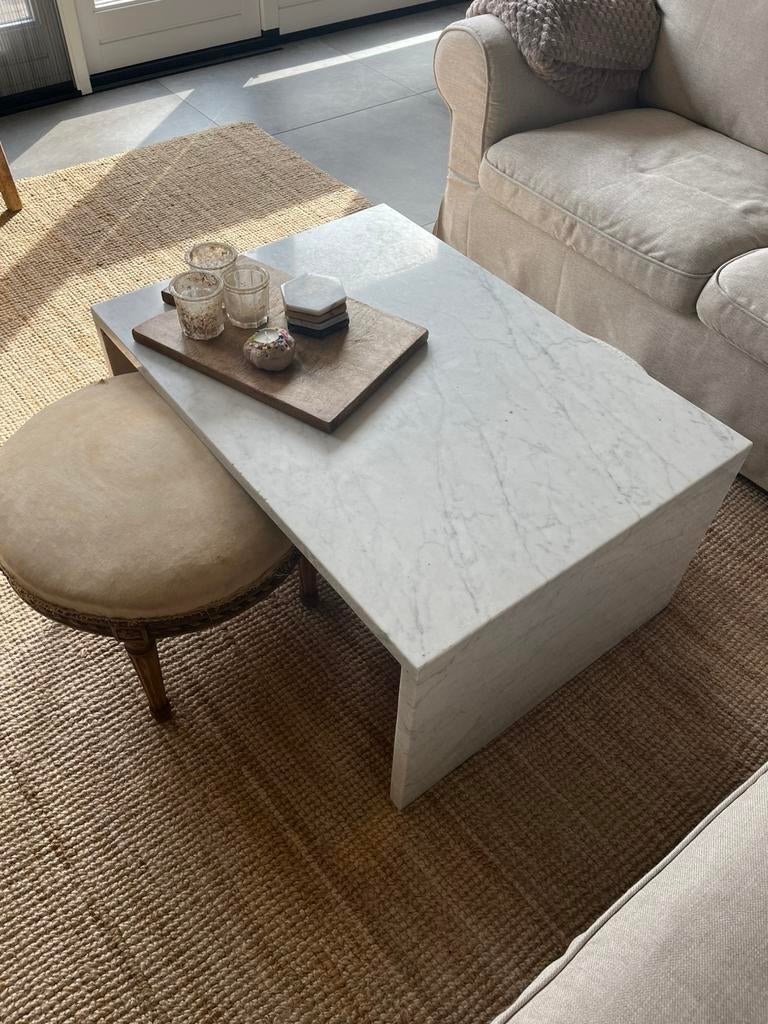 Marmeren salontafel tafel, Huis en Inrichting, Tafels | Salontafels, Ophalen, Gebruikt, 50 tot 100 cm, 50 tot 100 cm