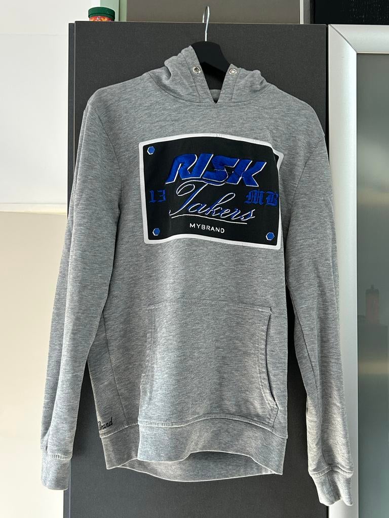 My Brand Hoodie Grijs Maat L - Risk Takers, Kleding | Heren, Truien en Vesten, Ophalen of Verzenden, Gedragen, Maat 52/54 (L)