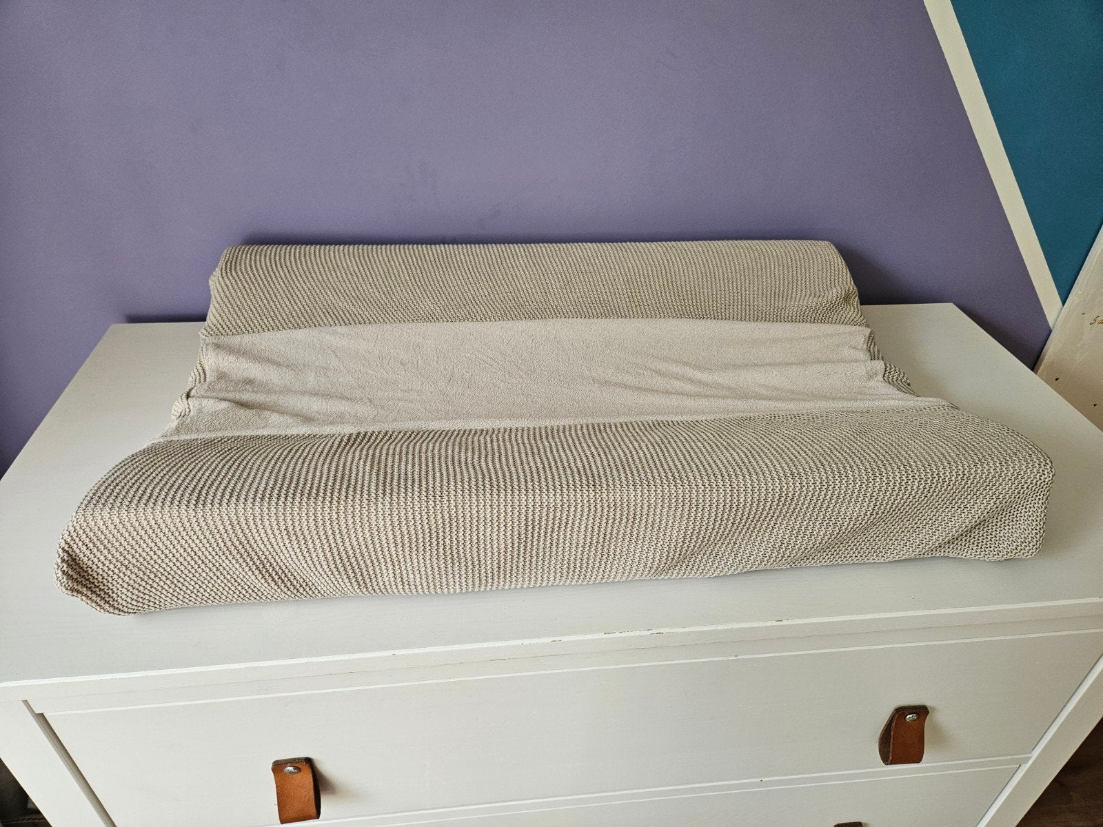 Beige hoes voor aankleedkussen, Ophalen, Gebruikt, Aankleedkussen, Standaard