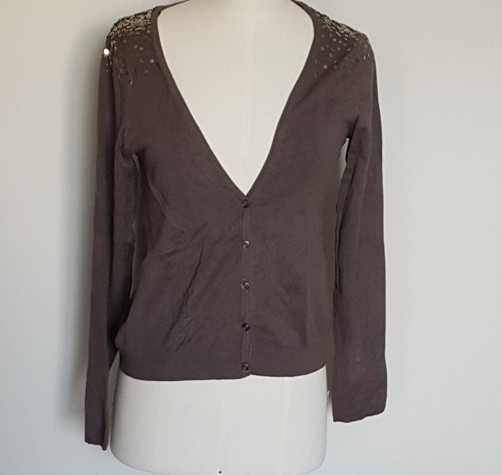 Bruin vest met pailletten Hema M, Maat 38/40 (M), Bruin, Ophalen of Verzenden, Gedragen