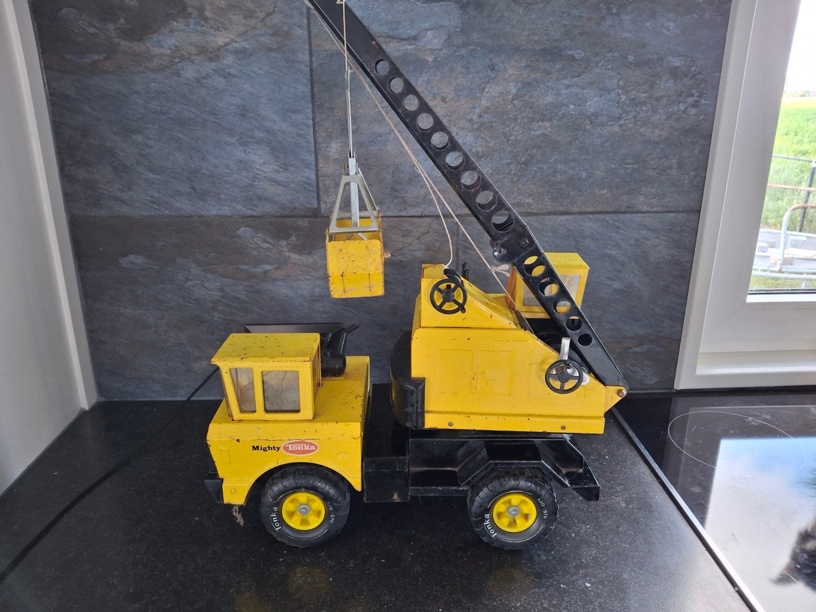 Tonka Mighty Kraanwagen - Vintage Speelgoed, Ophalen, Gebruikt
