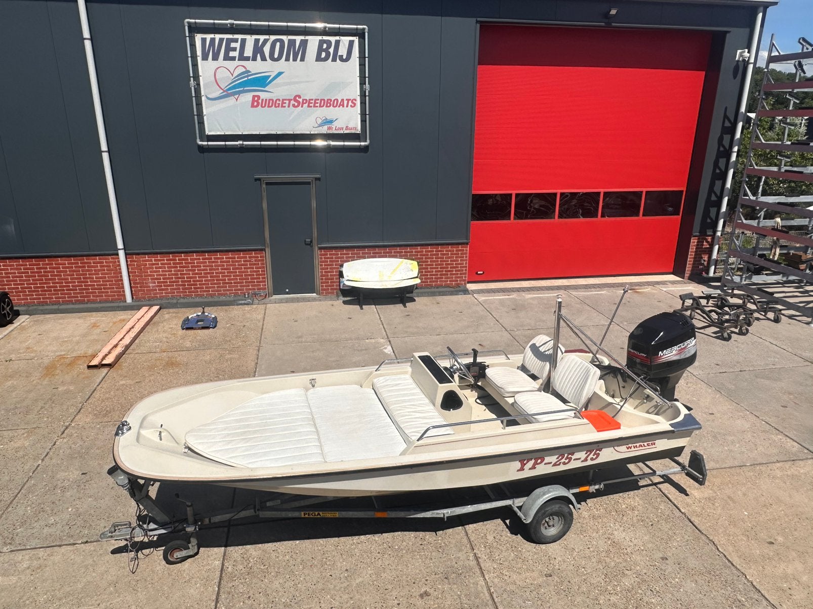 Boston Whaler 15 Sport GLS + Mercury 75 PK + Trailer, 70 pk of meer, Gebruikt, Ophalen of Verzenden, Buitenboordmotor